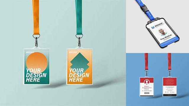 6050+ Badge Holder PSD Mockup Front View Customizable Layered Design PSD