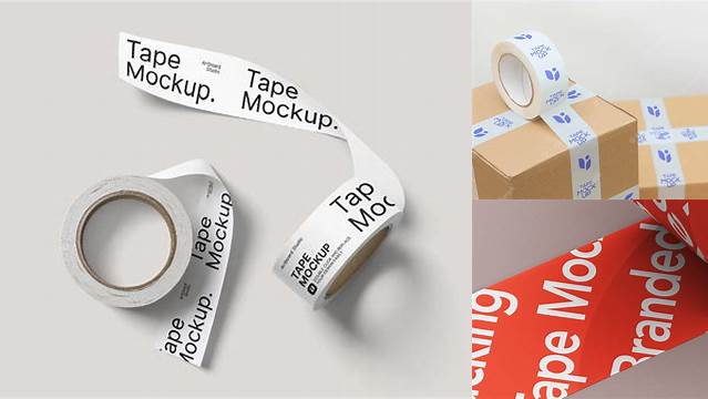 6055+ Packaging Tape Mockup Professional Design PSD