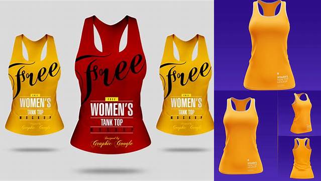 6055+ Womens Tank Top Premium PSD Mockup Front View Free Professional PSD Download