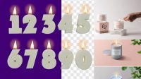 6056+ Number 5 Candle PSD Mockup Free PSD for Creatives