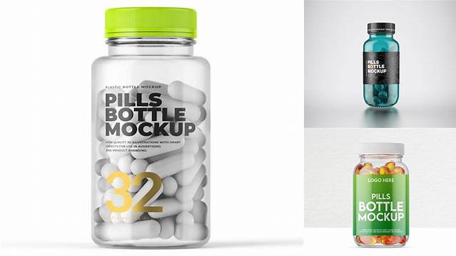 6057+ Clear Bottle With Pills PSD Mockup Elegant and Versatile PSD Resource