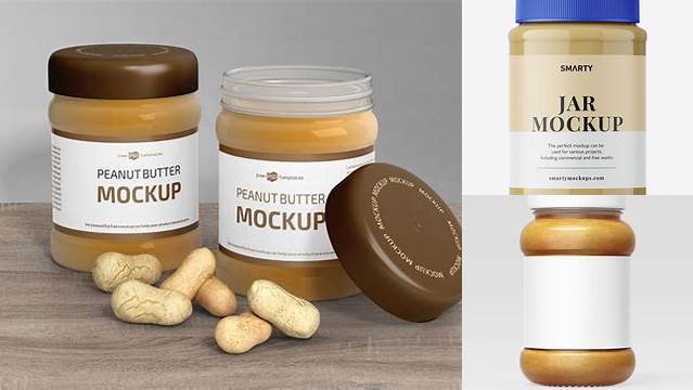 6059+ Peanut Butter Jar Mockup Free Download Smart Layer PSD