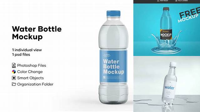 6068+ 500ml Plastic Water Bottle PSD Mockup Premium Free Graphic Resource