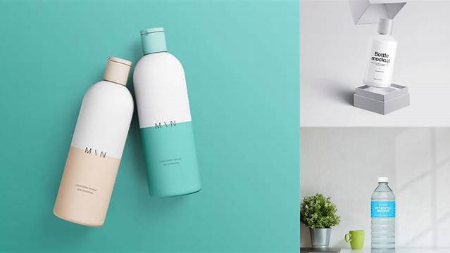 607+ Blue PET Cosmetic Bottle PSD Mockup Exclusive Layered PSD Mockup