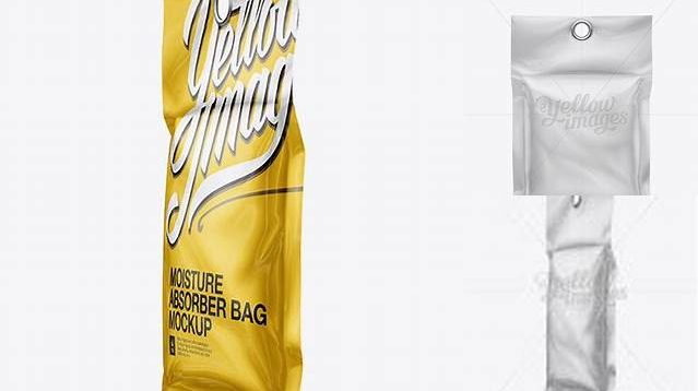 6071+ Moisture Absorber Bag with Eyelet PSD Mockup HalfSide View Customizable Layered Design PSD