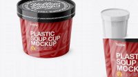 6072+ Plastic Soup Cup Front View High-Angle Shot Professional Graphic PSD Download