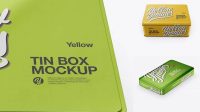 6073+ Metallic Tin Box PSD Mockup High-Angle Shot High-Quality Digital Mockup Resource