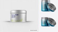 6074+ Opened Metallic Round Tin Box PSD Mockup Exclusive Layered PSD Mockup