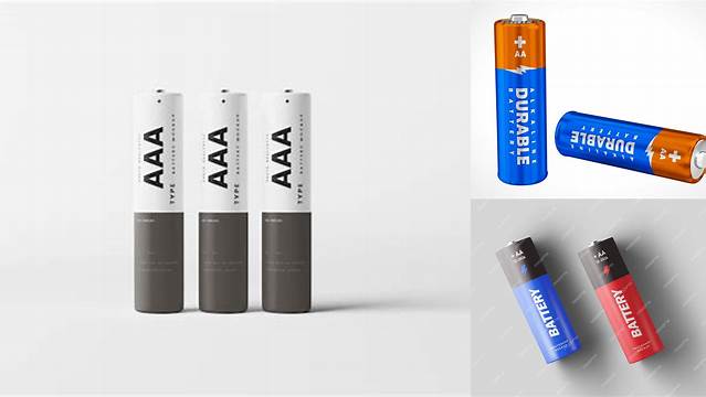 6075+ AAA Battery PSD Mockup Front View Download Free Editable PSD Template