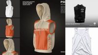 6077+ Sleeveless Hoodie Mockup Layered PSD File