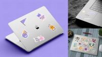 6080+ Laptop Sticker Mockup Psd Free Creative Design File