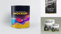 6082+ Paint Tin PSD Mockup Eye-Level Shot Editable and Customizable PSD