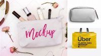 6083+ Cosmetic Bag PSD Mockup Front View Layered PSD File Free Download