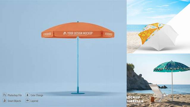 609+ Beach Umbrella Mockup Free Digital Download