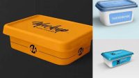 609+ Plastic Container PSD Mockup Front View High-Angle Shot Free Editable Photoshop Template