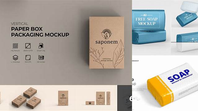 6093+ Kraft Pack With Soap PSD Mockup Custom Graphic Mockup File