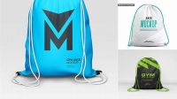 6094+ Gym Sack PSD Mockup Back View Customizable PSD Templates