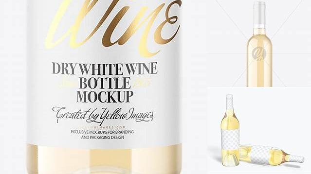 6097+ 375ml Clear Glass White Wine Bottle PSD Mockup Exclusive PSD Design Freebie