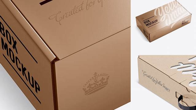 6099+ Carton Box PSD Mockup Half Side View High Angle Shot High Resolution