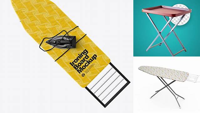 610+ Vintage Ironing Board with Iron PSD Mockup Versatile Photoshop File