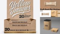 6100+ 20 Snack Bars Kraft Box PSD Mockup Creative Free PSD Graphic Design