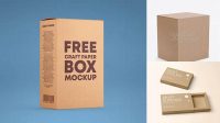 6101+ Kraft Paper Box With Handles PSD Mockup Half Side View Easy-to-Use PSD Template