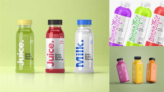 6101+ Plastic Smoothie Bottle PSD Mockup Versatile Photoshop File