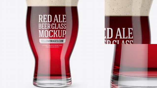 6101+ Revival Glass With Red Ale Beer PSD Mockup Customizable PSD Templates