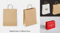 6104+ Paper Bag with a Paper Tin-Tie PSD Mockup Front View Free PSD Mockup Resource