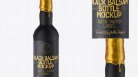 6105+ Black Ceramic Bottle With Golden Wax Top PSD Mockup Elegant Free Graphic Resource