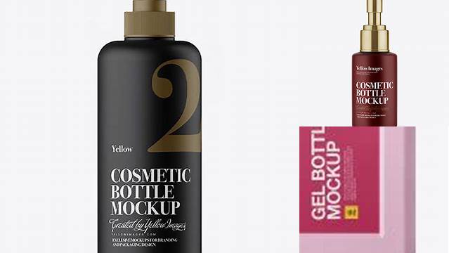 6107+ Matte Cosmetic Bottle with Batcher PSD Mockup Free Graphic Mockup PSD