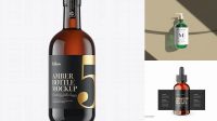 6108+ 700ml Amber Glass Bottle PSD Mockup High-Quality Creative PSD