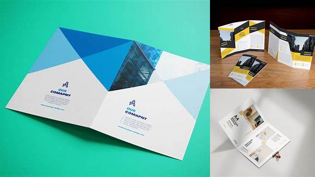 6109+ Folded Brochure With Case PSD Mockup Top View Professional Photoshop Design Freebie