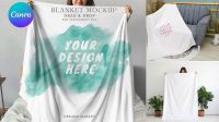 6117+ Fleece Blanket Mockup Editable Design File