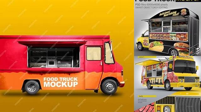 6118+ Food Truck PSD Mockup Back View Download Free Editable PSD Template