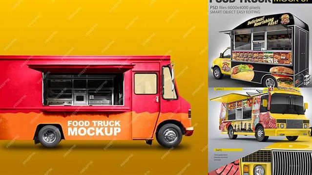 6118+ Food Truck PSD Mockup Back View Download Free Editable PSD Template