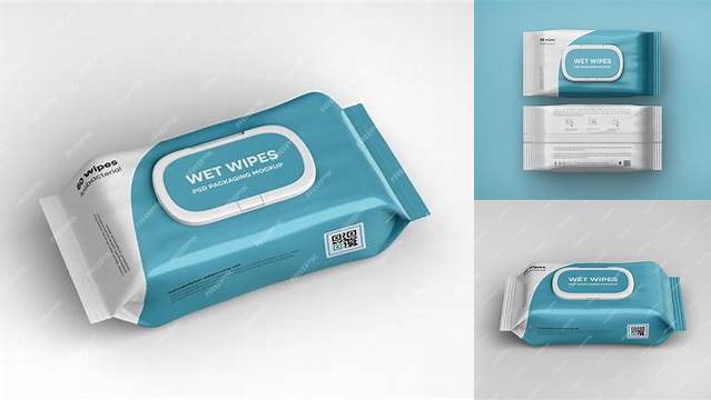 6119+ Matte Wet Wipes Pack PSD Mockup Front View Creative Photoshop Resources