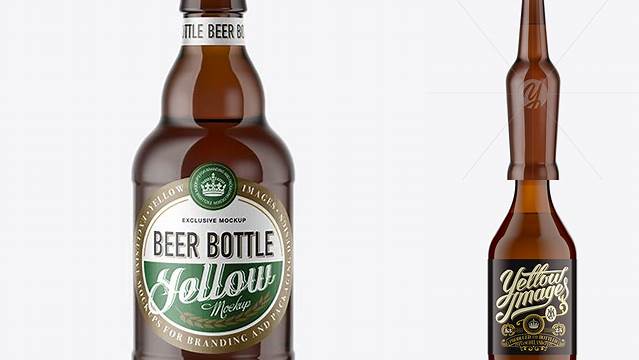 612+ Amber Bottle with Light Beer 330ml Download Exclusive PSD Mockups