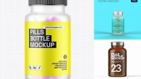 6120+ Frosted Glass Bottle With White Pills PSD Mockup Creative and Modern PSD Freebie