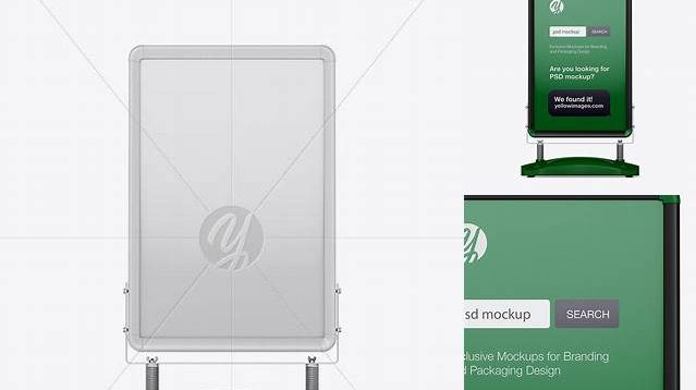 6128+ Matte Pavement Stand PSD Mockup Front View Versatile and Modern PSD Mockup