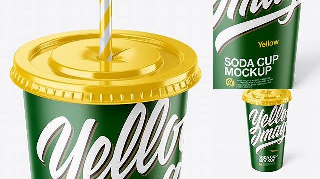 6130+ Matte Plastic Soda Cup PSD Mockup High-Angle Shot Photoshop Freebie