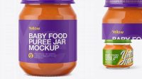 6135+ Baby Food Carrot Puree Jar PSD Mockup High Resolution