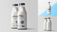 6135+ Clear Glass Milk Bottle PSD Mockup Fully Layered PSD Freebie