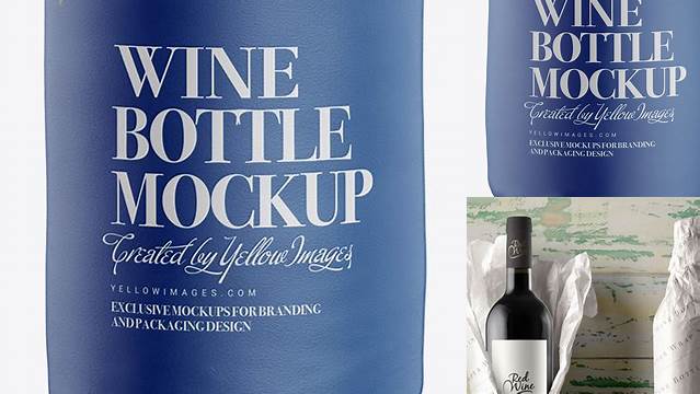 6137+ Wine Bottle in Matte Paper Wrap PSD Mockup Creative High-Resolution PSD Freebie