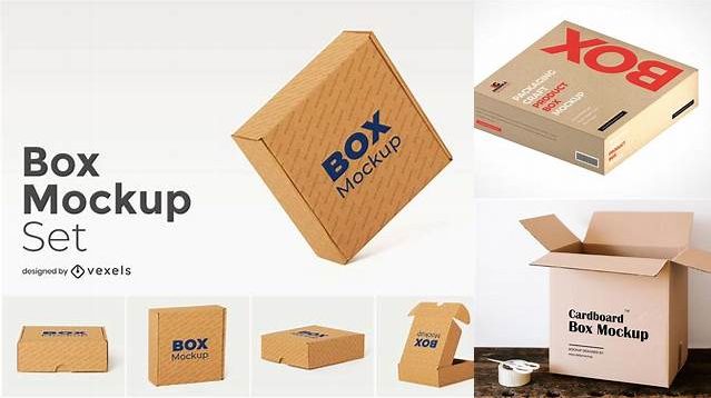 6138+ Cardboard Box with Hands PSD Mockup Versatile and Elegant PSD File