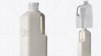 614+ Frosted Plastic Milk Jug PSD Mockup Halfside View Easy Editable