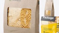 6140+ Kraft Bag with Spighe Pasta PSD Mockup Half Side View Exclusive PSD Design Freebie