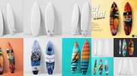 6140+ Surfboard PSD Mockup Halfside View Custom Graphic Mockup File