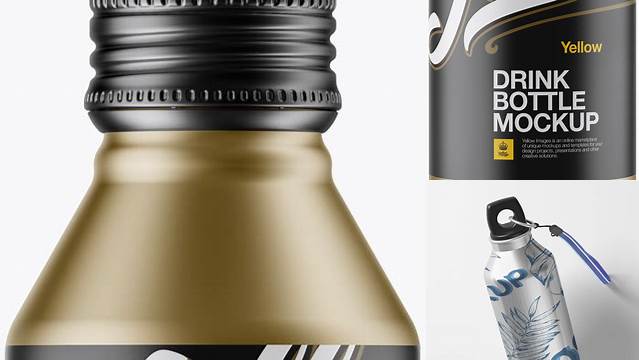 6148+ Matte Aluminum Drink Bottle PSD Mockup Elegant Design Mockup PSD