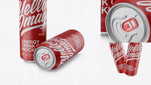 6148+ Two 500ml Aluminium Cans with Matte Finish PSD Mockup Versatile and Elegant PSD File